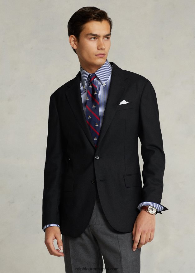 Ralph Lauren miehet Polo pehmeä villainen oxford-pukutakki 0Z24ZR541 musta