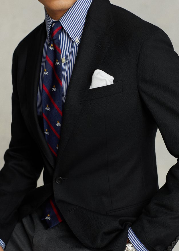 Ralph Lauren miehet Polo pehmeä villainen oxford-pukutakki 0Z24ZR541 musta