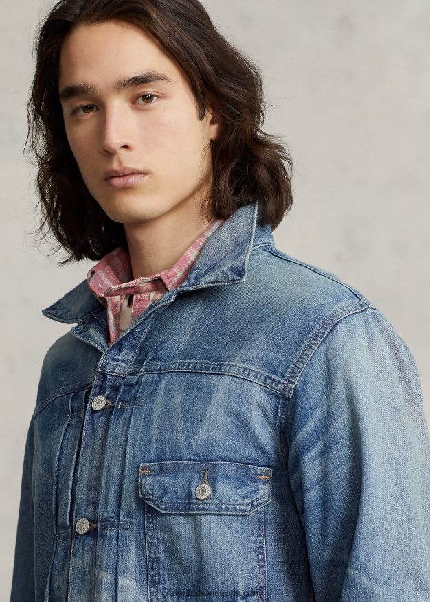 Ralph Lauren miehet ahdistunut farkkutakki 0Z24ZR1242 glenville