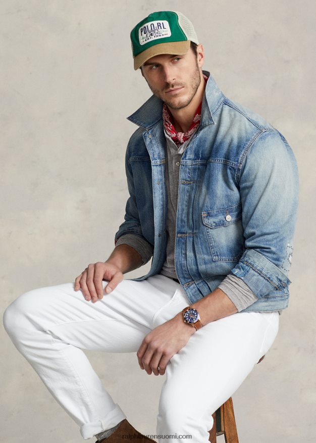 Ralph Lauren miehet ahdistunut farkkutakki 0Z24ZR1655 sininen