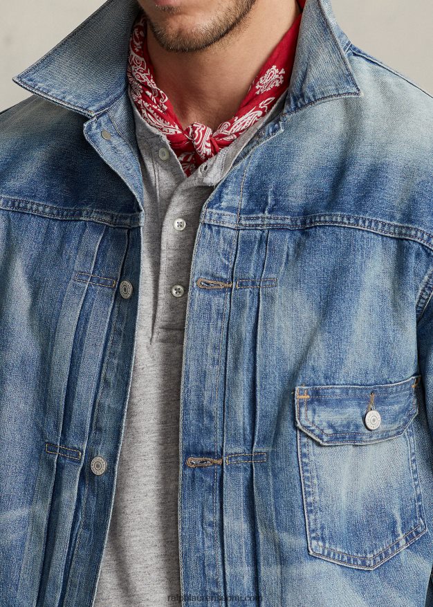 Ralph Lauren miehet ahdistunut farkkutakki 0Z24ZR1655 sininen