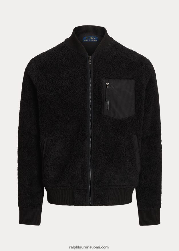 Ralph Lauren miehet bond pile fleece bomber-takki 0Z24ZR1208 musta