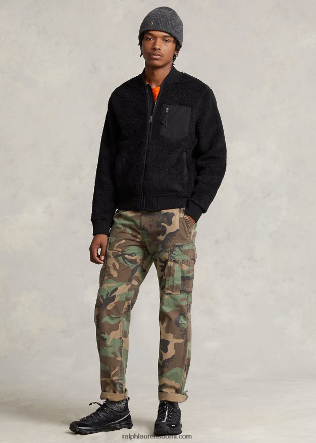 Ralph Lauren miehet bond pile fleece bomber-takki 0Z24ZR1208 musta