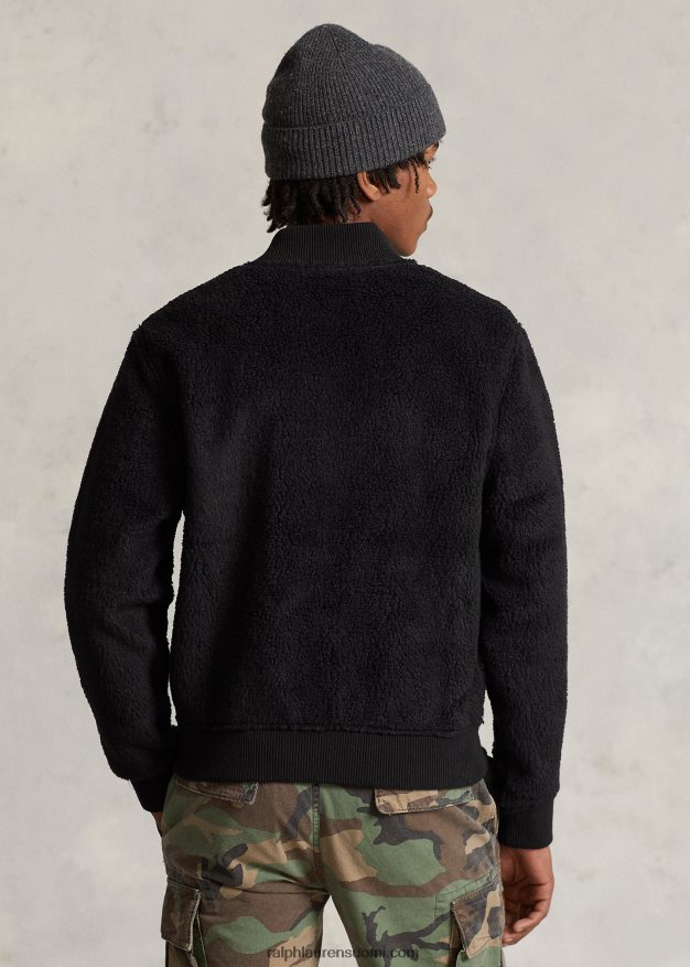 Ralph Lauren miehet bond pile fleece bomber-takki 0Z24ZR1208 musta