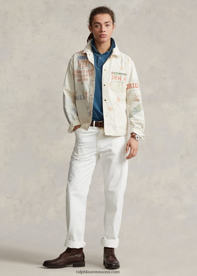 Ralph Lauren miehet denim graafinen maalaustakki 0Z24ZR852 puuhakku