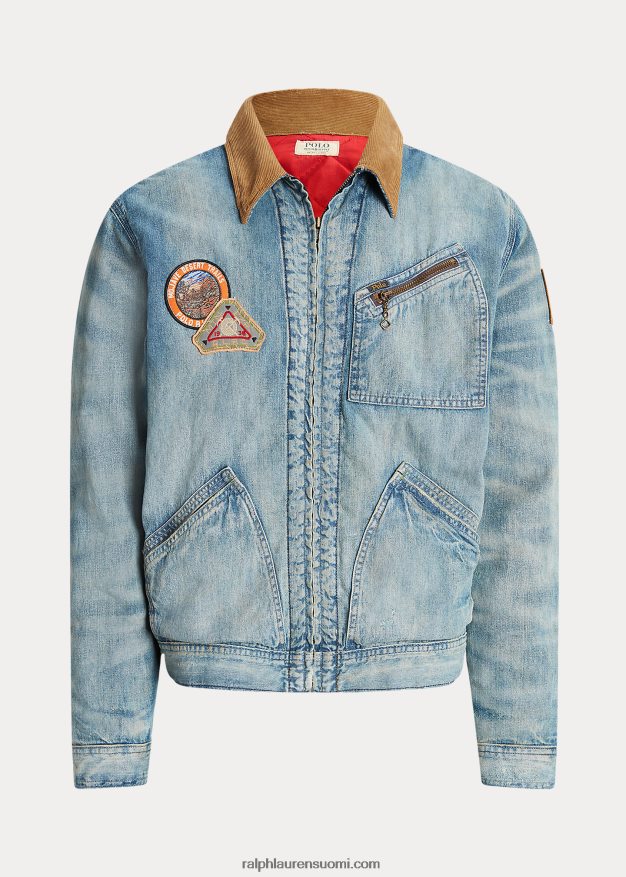 Ralph Lauren miehet denim kuorma-auton takki 0Z24ZR1155 jaanai pesu