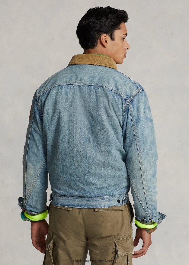Ralph Lauren miehet denim kuorma-auton takki 0Z24ZR1155 jaanai pesu