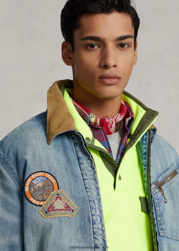 Ralph Lauren miehet denim kuorma-auton takki 0Z24ZR1155 jaanai pesu