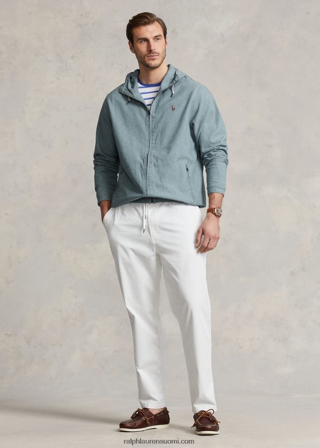 Ralph Lauren miehet indigo chambray hupullinen takki 0Z24ZR1384
