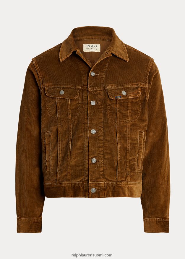 Ralph Lauren miehet joustava vakosametti kuorma-auton takki 0Z24ZR8492 khaki