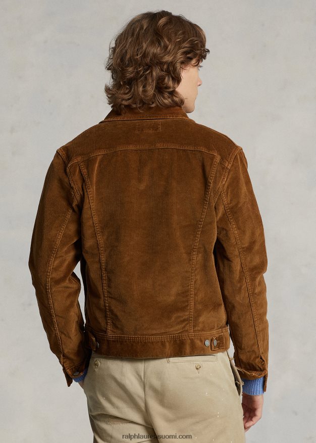 Ralph Lauren miehet joustava vakosametti kuorma-auton takki 0Z24ZR8492 khaki