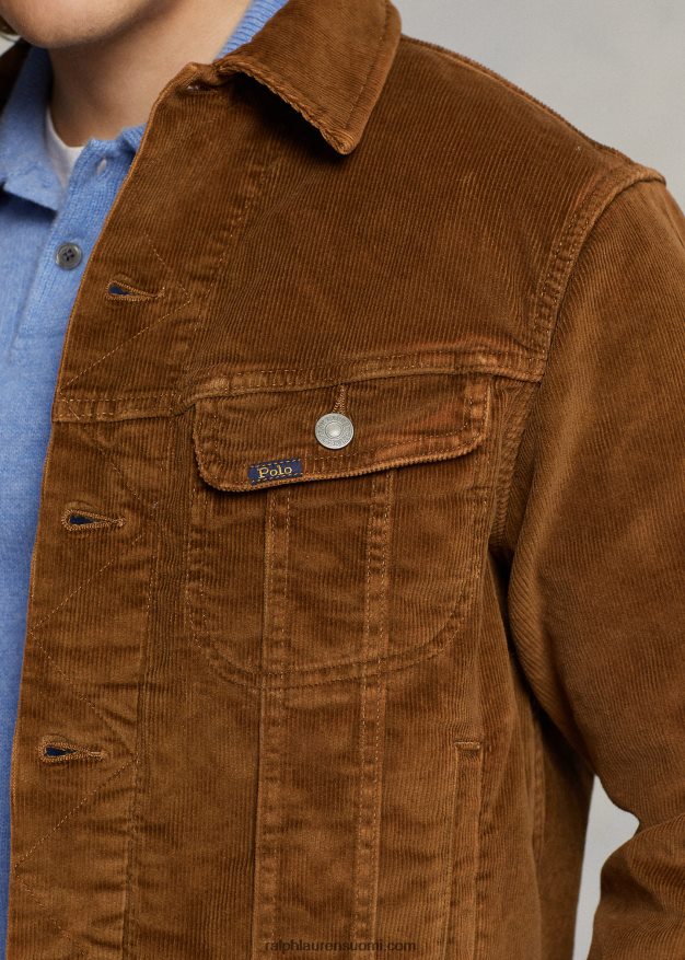 Ralph Lauren miehet joustava vakosametti kuorma-auton takki 0Z24ZR8492 khaki