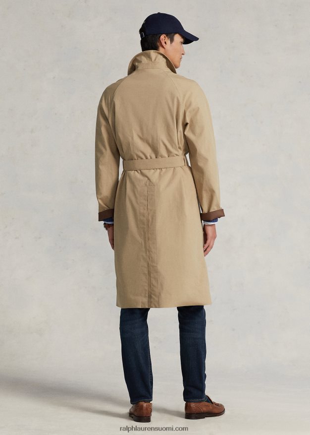 Ralph Lauren miehet kudottu puuvillainen kävelytakki 0Z24ZR1212 beige/tiikki