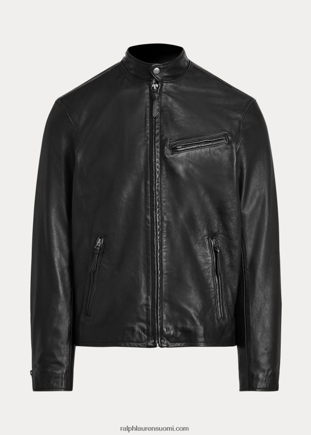 Ralph Lauren miehet lampaannahkainen cafe racer -takki 0Z24ZR1140 musta