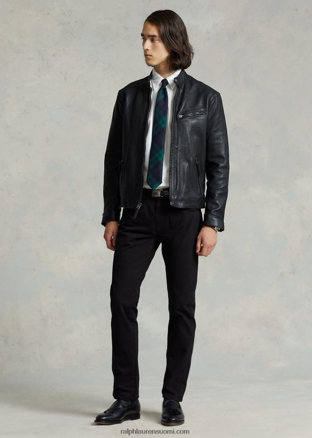 Ralph Lauren miehet lampaannahkainen cafe racer -takki 0Z24ZR1140 musta