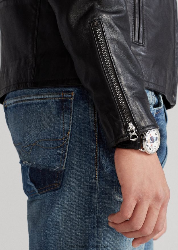 Ralph Lauren miehet lampaannahkainen cafe racer -takki 0Z24ZR1140 musta