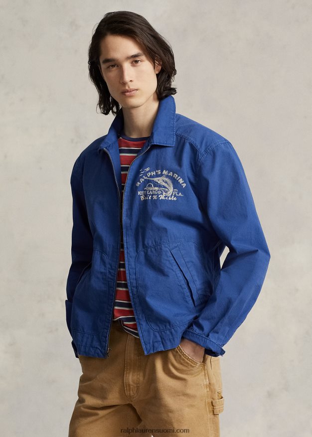 Ralph Lauren miehet marina popliinitakki 0Z24ZR8634 kuninkaallinen viinitarha