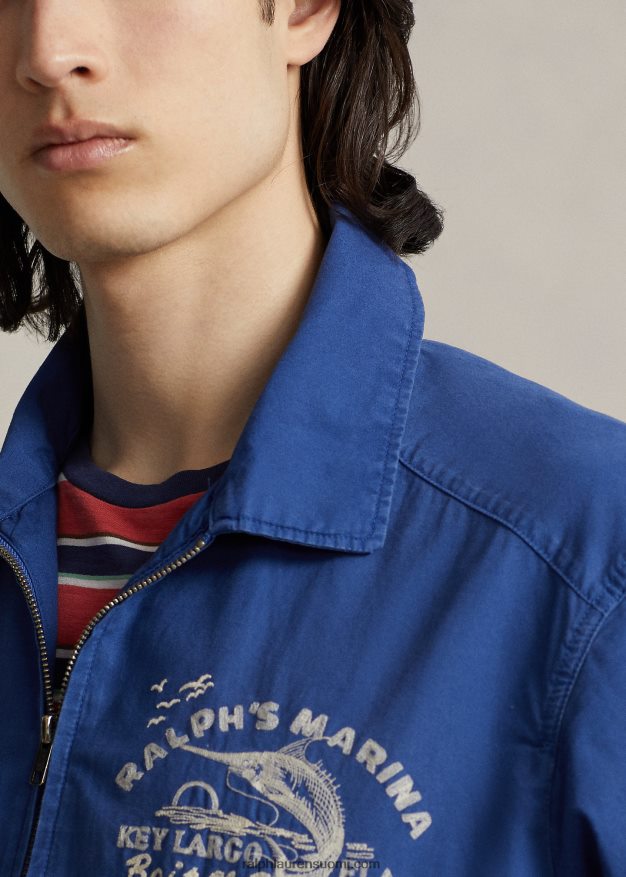 Ralph Lauren miehet marina popliinitakki 0Z24ZR8634 kuninkaallinen viinitarha