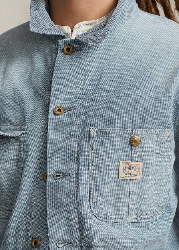 Ralph Lauren miehet microcheck indigo denim takki 0Z24ZR119 Tiverton