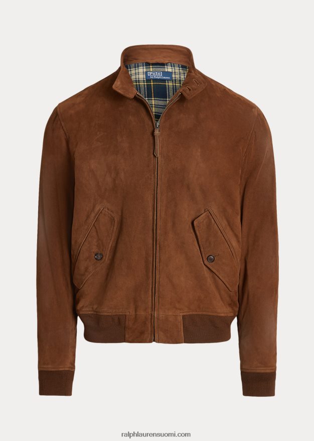 Ralph Lauren miehet mokkanahka takki 0Z24ZR138 maan ruskea