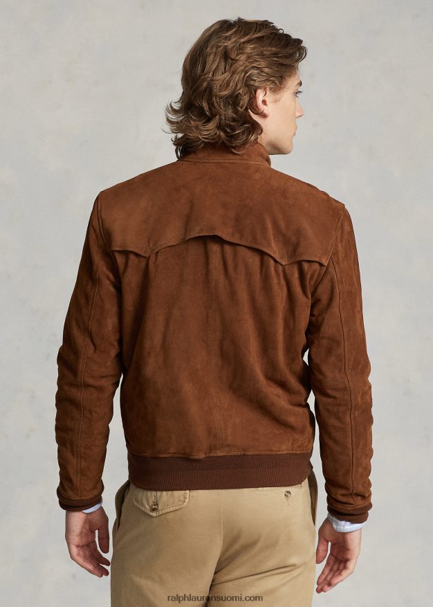 Ralph Lauren miehet mokkanahka takki 0Z24ZR138 maan ruskea