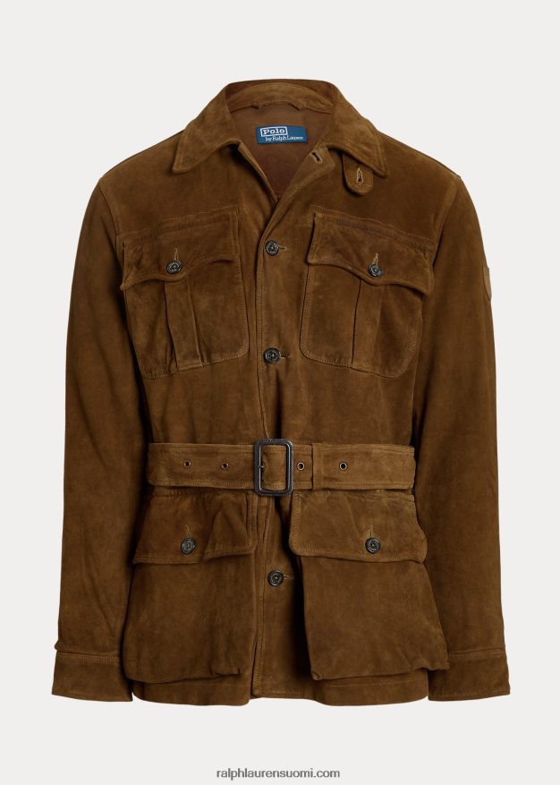 Ralph Lauren miehet mokkanahka vyöllinen yleistakki 0Z24ZR1210 smith brown