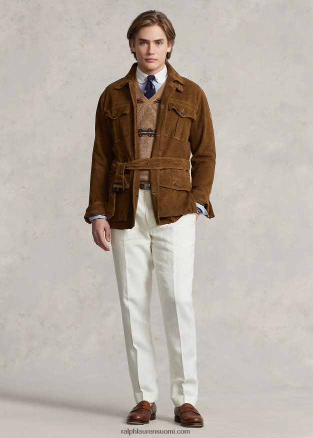 Ralph Lauren miehet mokkanahka vyöllinen yleistakki 0Z24ZR1210 smith brown