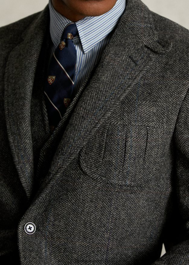 Ralph Lauren miehet morehouse-kokoelman pukutakki 0Z24ZR1293 harmaa