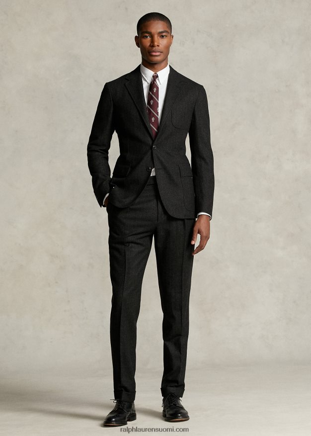 Ralph Lauren miehet morehouse-kokoelman raidallinen takki 0Z24ZR1277 tummanharmaa