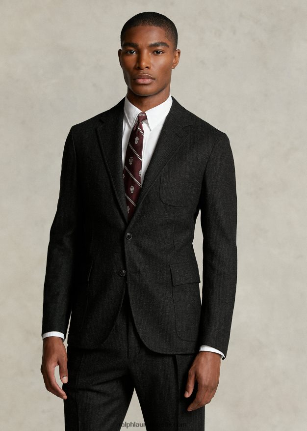 Ralph Lauren miehet morehouse-kokoelman raidallinen takki 0Z24ZR1277 tummanharmaa