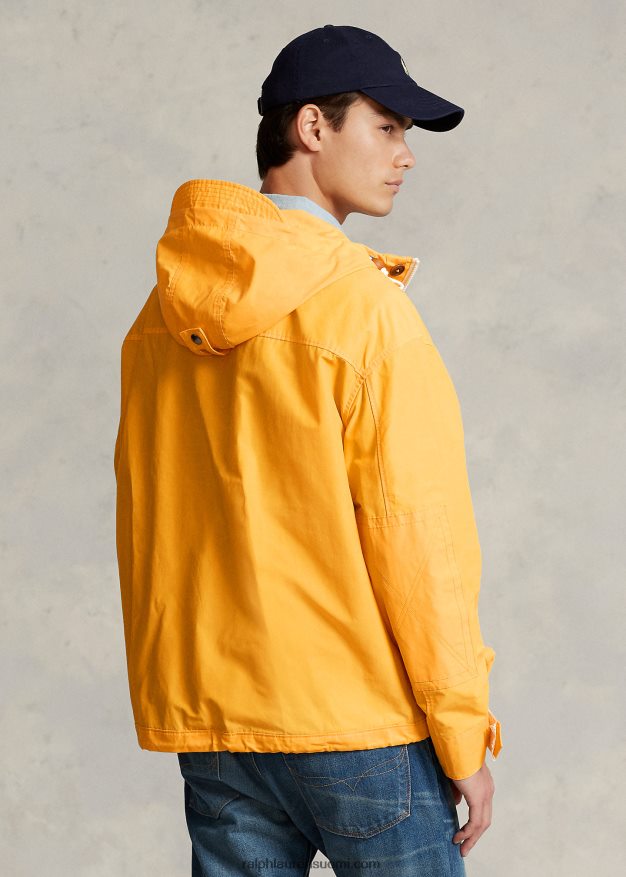Ralph Lauren miehet päällystetty hupullinen takki 0Z24ZR1280 liukas keltainen