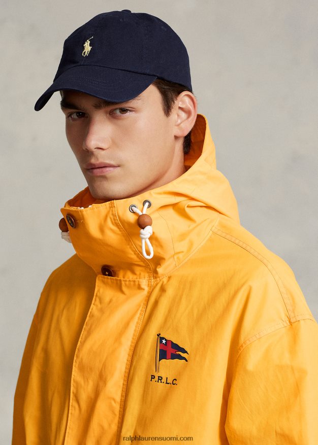Ralph Lauren miehet päällystetty hupullinen takki 0Z24ZR1280 liukas keltainen