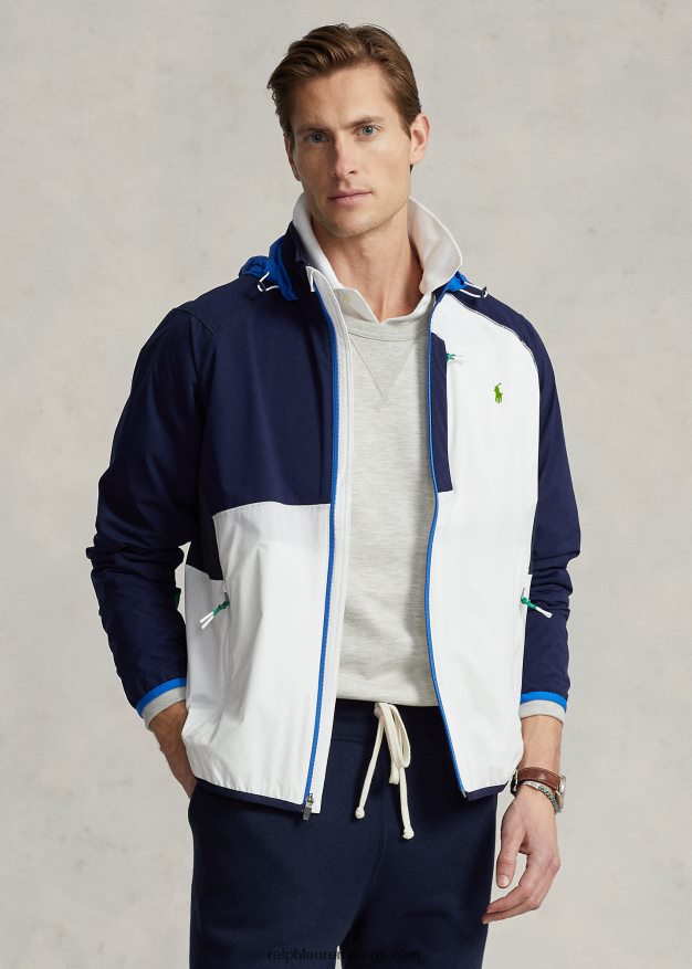 Ralph Lauren miehet pakattava vettä hylkivä hupullinen takki 0Z24ZR1237 keraaminen valkoinen multi