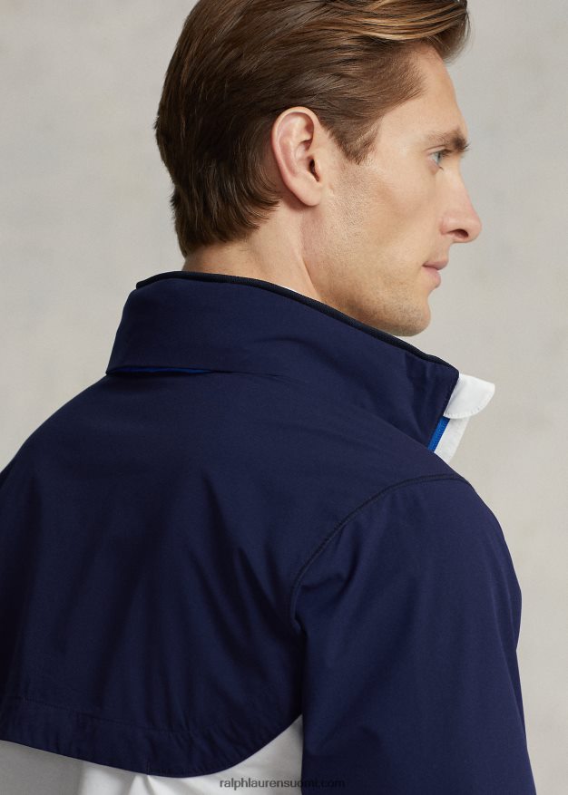 Ralph Lauren miehet pakattava vettä hylkivä hupullinen takki 0Z24ZR1237 keraaminen valkoinen multi