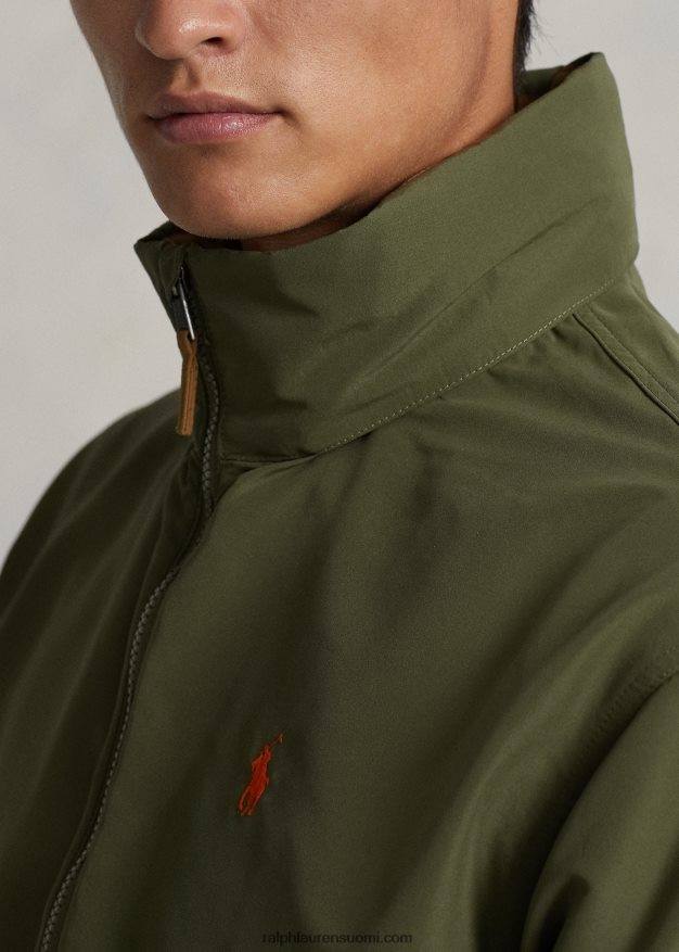 Ralph Lauren miehet pakattava vettä hylkivä hupullinen takki 0Z24ZR8509 lähetys tan multi