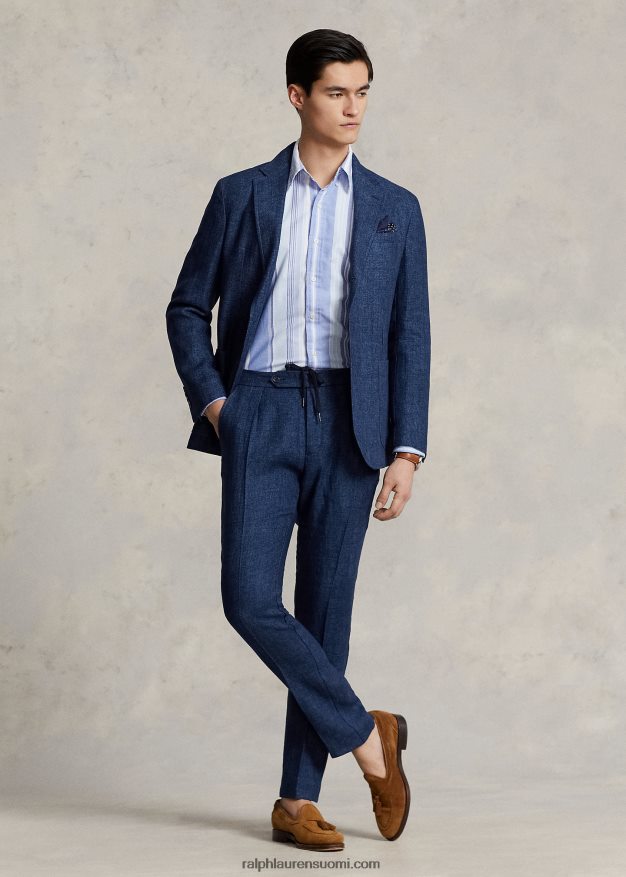 Ralph Lauren miehet pehmeä pellava urheilutakki 0Z24ZR8451 laivasto