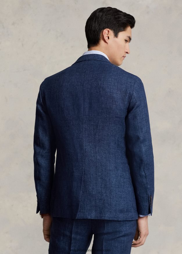 Ralph Lauren miehet pehmeä pellava urheilutakki 0Z24ZR8451 laivasto