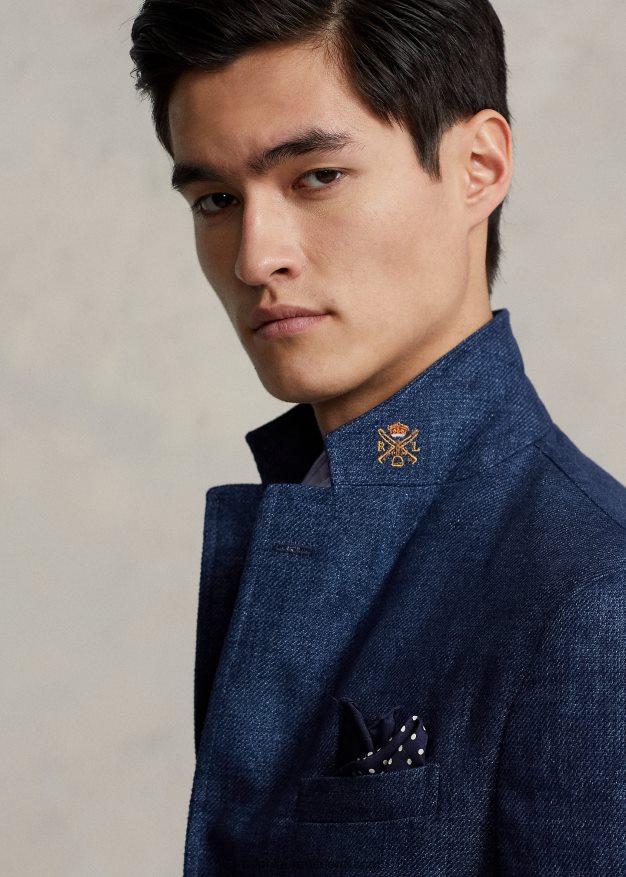 Ralph Lauren miehet pehmeä pellava urheilutakki 0Z24ZR8451 laivasto