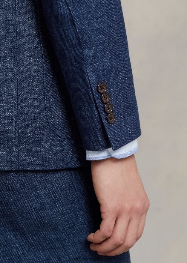 Ralph Lauren miehet pehmeä pellava urheilutakki 0Z24ZR8451 laivasto