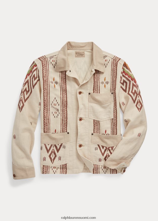 Ralph Lauren miehet pellava-puuvillainen paitatakki 0Z24ZR8703 kivi multi