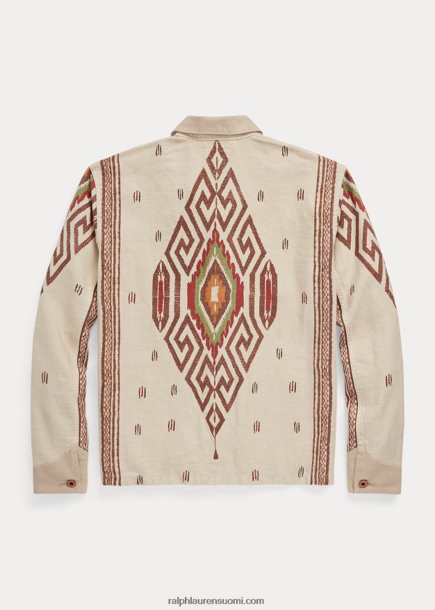 Ralph Lauren miehet pellava-puuvillainen paitatakki 0Z24ZR8703 kivi multi