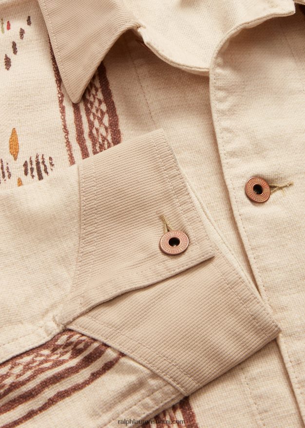 Ralph Lauren miehet pellava-puuvillainen paitatakki 0Z24ZR8703 kivi multi