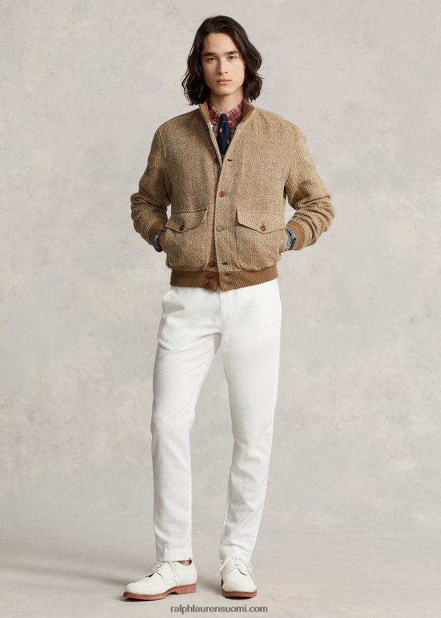 Ralph Lauren miehet pellavasekoitettu tweed-takki 0Z24ZR8612 ruskea/ruskea