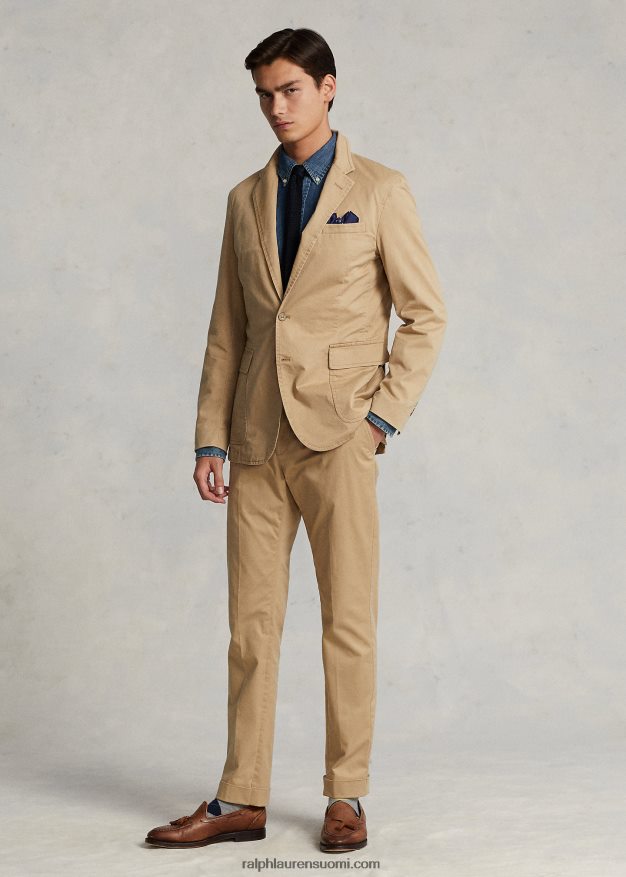 Ralph Lauren miehet polo rakentamaton stretch chino takki 0Z24ZR613 monumentti tan
