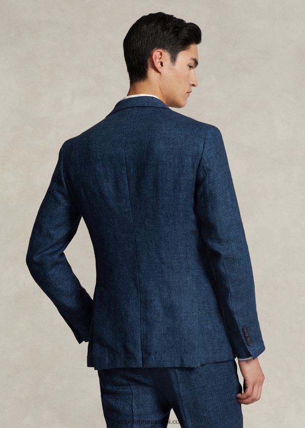 Ralph Lauren miehet poolo pehmeä pellava kalanruototakki 0Z24ZR496 laivasto