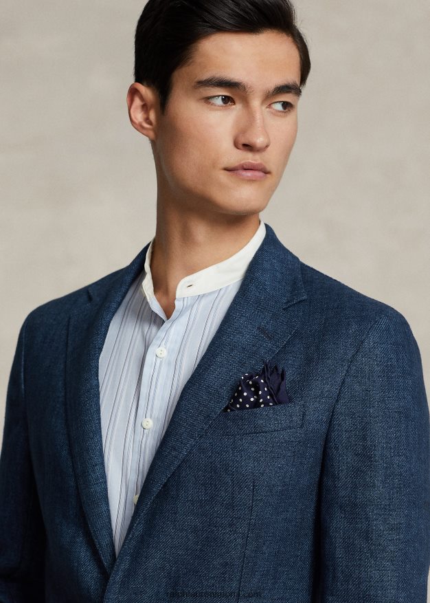 Ralph Lauren miehet poolo pehmeä pellava kalanruototakki 0Z24ZR496 laivasto