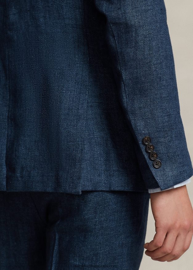 Ralph Lauren miehet poolo pehmeä pellava kalanruototakki 0Z24ZR496 laivasto