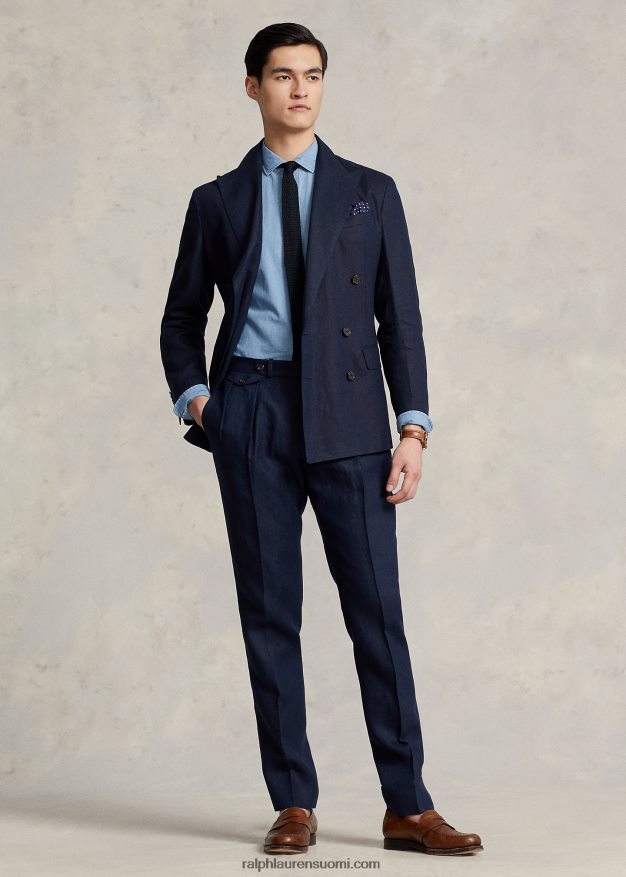 Ralph Lauren miehet poolo pehmeä pellavapukutakki 0Z24ZR1083 tumma laivasto