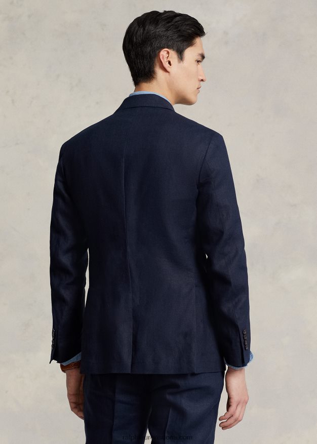 Ralph Lauren miehet poolo pehmeä pellavapukutakki 0Z24ZR1083 tumma laivasto