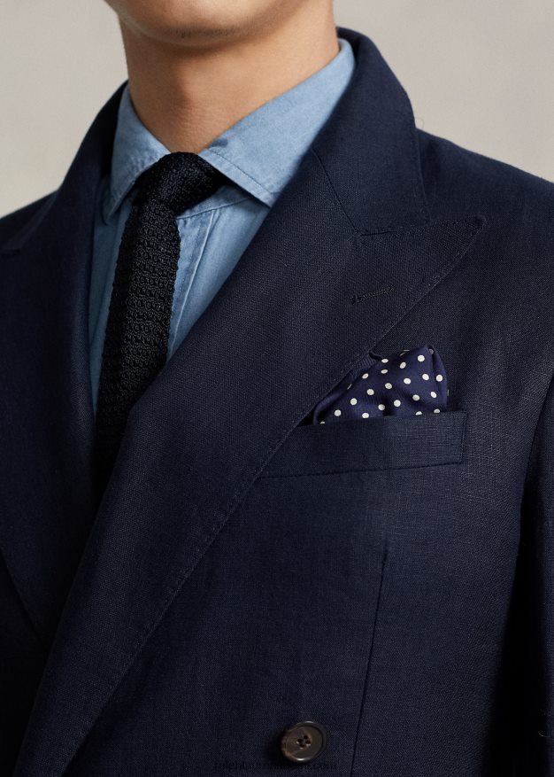 Ralph Lauren miehet poolo pehmeä pellavapukutakki 0Z24ZR1083 tumma laivasto